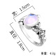Кольца из цинкового сплава с овальными и цветочными вставками и натуральным лунным камнем для женщин FS-WG00FFC-03-2