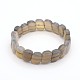 Natural Grey Agate Gemstone Beaded Stretch Bracelets BJEW-J122-09-1