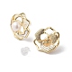 Orecchini a bottone con fiori di perle naturali con conchiglia EJEW-P256-61G-2