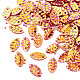 プラスチックpailletteのリンク  スパンコールビーズ  葉  オレンジ  8.5x4.5x0.5mm  穴：1mm  約300個/50g X-PVC-R009-0660-1