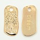 Alloy Rectangle Carved Wishing Tree and Word Dream Pendants PALLOY-M031-01-2