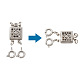 6 Sets 3 Style Alloy Box Clasps FIND-TA0001-54-9