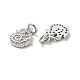 Chicken Brass Micro Pave Clear Cubic Zirconia Charms KK-G425-21-3