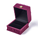 Cajas de joyería de anillo de terciopelo con patrón de flor rosa VBOX-O003-03-3