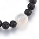 Braccialetti elasticizzati con perle di roccia lavica naturale BJEW-JB03969-M-3