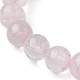 Braccialetto elasticizzato con perline di quarzo rosa naturale e tartaruga sintetica BJEW-JB09699-02-4