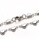 304 Stainless Steel Heart Link Bracelets BJEW-M121-03P-2