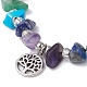 Bracelets de perles tressées avec pierres précieuses naturelles et synthétiques chakra BJEW-JB09824-03-2
