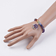 Chakra Jewelry Natural Gemstone Beads and Amethyst Charm Bracelet BJEW-JB03608-06-4
