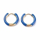 Двухцветные массивные серьги-кольца из нержавеющей стали 304 цвета с эмалью для женщин EJEW-C043-11-G-3