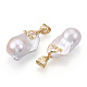 Ciondoli di perle keshi con perle barocche naturali PEAR-N020-J27-2