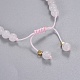 Natural Rose Quartz Braided Bead Bracelets BJEW-JB04210-01-4