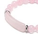 Bracelet extensible en perles de quartz rose naturel BJEW-JB08879-07-4