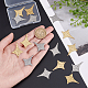UNICRAFTALE 16Pcs 2 Style Stainless Steel Pendants Textured Star Pendant Charms Hole 1.2m Metal Hypoallergenic Star Charms for Bracelet Neckless Jewelry Making Golden Stainless Steel Color STAS-UN0038-32-2