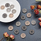 18 шт. 3-х цветные кнопки со стразами из сплава BUTT-HY0001-07-4