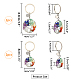 SUPERFINDINGS 4Pcs 2 Styles Crystal Tree of Life Keychain Gemstone Key Chain Charm 7 Chakra Keyring with 304 Stainless Steel Lobster Claw Clasps and Iron Key Rings for Women Men KEYC-FH0001-13-2