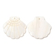 天然淡水シェルのペンダント  貝殻の形のチャーム  貝殻色  28.5x29.5x2mm  穴：1.6mm SHEL-F007-20-2