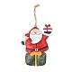 サンタクロース/ファーザークリスマスの鉄の装飾品  クリスマスツリー吊り飾り  クリスマスパーティーの家の装飾のために  レッド  202mm HJEW-G013-09-1