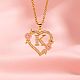 Латунные кристаллы горный хрусталь полые розы сердце с подвеской в виде буквы для женщин WGC1928-11-1