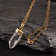 Natural Crystal Bullet Pendant Necklaces NJEW-JN01525-2