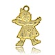 Émail en alliage de ton doré pendentifs humains ENAM-J433-02G-2