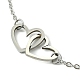 Alloy Interflocking Heart Link Bracelet with Brass Cable Chains BJEW-JB09798-3