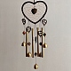 アルミチューブ風鈴  合金のペンダントの飾り  ハート  ゴールドカラー  600mm WICH-PW0001-69-1