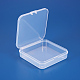 BENECREAT 14 Pack Square Clear Plastic Bead Storage Containers Box Case with Flip-Up Lids for Small Items CON-BC0004-49-4