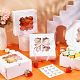 BENECREAT 20 Pcs White Small Cake Boxes with Window CON-BC0007-30-5