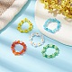Bagues extensibles en perles de verre pour femmes RJEW-JR00595-2