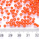 8/0ベーキングペイントガラスラウンドシードビーズ  レッドオレンジ  3~3.5x2mm  穴：1~1.2mm  約10000個/ポンド SEED-S036-01B-01-2
