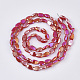 Electroplate Opaque Solid Color Glass Beads Strands EGLA-T020-02-3
