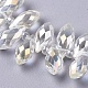 Electroplate Glass Faceted Teardrop Beads Strands EGLA-D014-37-3