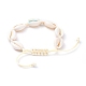 Bracelets de perles tressées ajustables avec coquille de cauris BJEW-JB05154-01-2