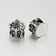 Antique Silver Plated Alloy Rhinestone European Beads CPDL-J030-07AS-1