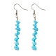 Boucles d'oreilles pendantes avec puces de turquoise synthétique et verre EJEW-JE04840-05-1