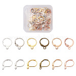 Kissitty Brass Leverback Earring Findings, with Loop, Mixed Color, 120pcs/box