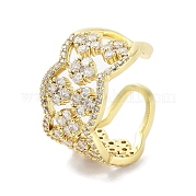 Кольца-манжеты из латуни с микропаве из кубического циркония RJEW-D025-18G