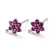 Латунь микро проложить кубические серьги из циркония ZIRC-C027-14P-01-RS