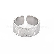 304 Stainless Steel Flat with Word Love Open Cuff Ring for Women RJEW-S405-205P