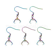 Rainbow Color 304 Stainless Steel Earring Hooks STAS-N098-023