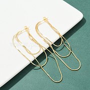 Серьги-гвоздики с латунными змеиными цепочками и кисточками для женщин EJEW-H092-11G