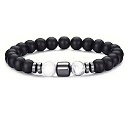 Браслеты из натурального матового черного обсидиана OT1378-2