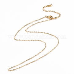 Collier chaîne en acier inoxydable 304 avec placage ionique (IP) pour hommes et femmes, véritable 18k plaqué or, 15.75 pouce (40 cm)