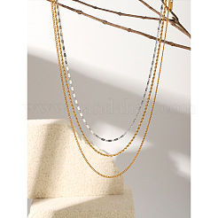 Colliers à une chaîne en acier inoxydable 304 bicolore pour femmes&nbsp;WG941EA-01
