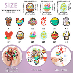 12 шт. 12 стиля пасхальных силиконовых бусин SIL-TA0002-56