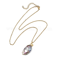 Ovaler Anhänger aus natürlicher Paua-Muschel&nbsp;NJEW-JN06188