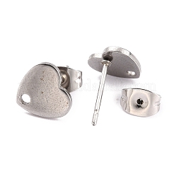 Anlaufgeschützte Ohrstecker aus 304 Edelstahl in Herzform&nbsp;LS-EJEW-O104-13P