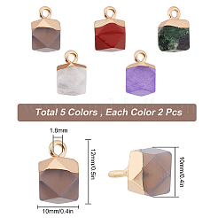 10 pieza de 5 colores rubí en zoisita y ágata gris y cristal de cuarzo y dijes de piedras preciosas de jade blanco y turquesa&nbsp;G-SC0002-05