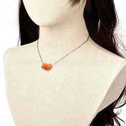 Ожерелья с подвесками из грубых необработанных натуральных камней NJEW-JN03641